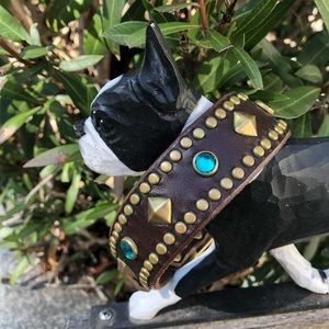 Paco Collar brown brass green